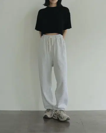 anuke 드로스트링 스웨트 팬츠 그레이 38