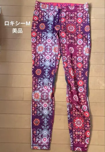 새상품급 록시/꽃무늬 스트레치 레깅스 허리 포켓 부착 육수 양용