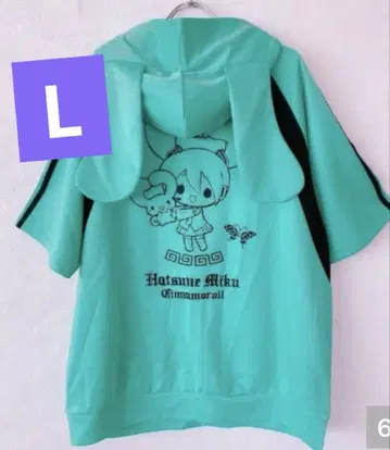 하츠네 미쿠 지퍼 후드티 트랙 자켓 산리오 시나모롤 민트 L
