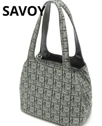SAVOY 신상 토트백 그레이 사보이 로고 기하학 패턴