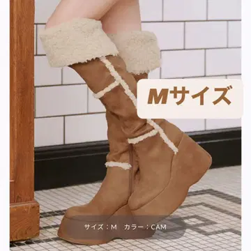 darich 페이크 무스탕 니하이 부츠