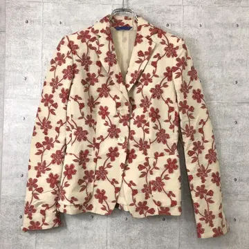 Les Copains 구제 의류 오리엔탈 플로럴 테일러드 자켓