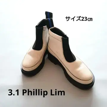 137 쓰리 원 필립 림 화이트 부츠 여성용 23cm