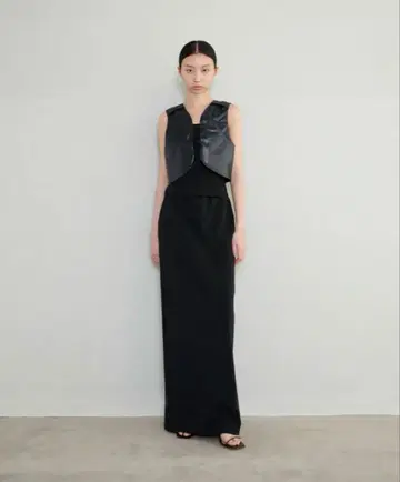 jersey long skirt Black 02사이즈