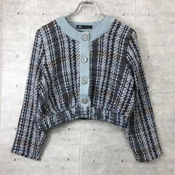ZARA 자라 구제 의류 풀오버 트위드 자켓풍 크롭 기장 상의