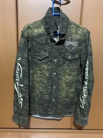 VANSON 카모 패턴 긴팔 셔츠 M
