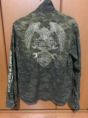 VANSON 카모 패턴 긴팔 셔츠 M