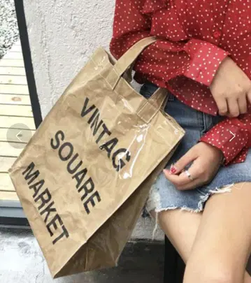 VINTAG SOUARE MARKET 토트백