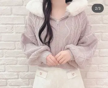 evelyn 퍼 니트 후드티