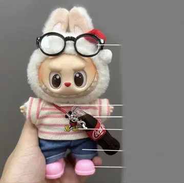 labubu 라브브 봉제 인형 의류 핑크 콜라 5세트