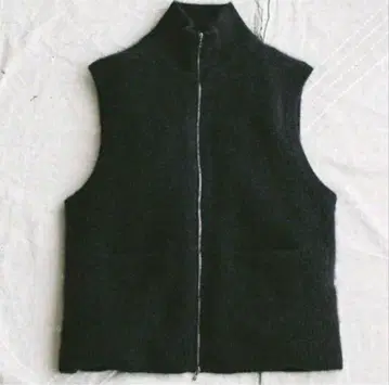 CASHMERE HARD MILLED ZIP VEST M LIDNM