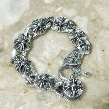 묵직한 크로스 체인 팔찌 108g 실버 925