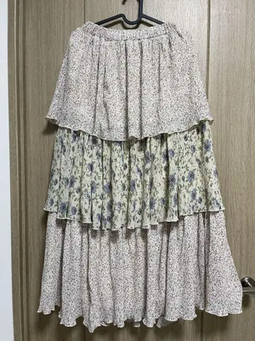 merry jenny floral 개더 캉캉 스커트 (아이보리)