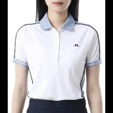 제이 린드버그 피케 셔츠 화이트/블루 M 사이즈