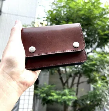 도치기 가죽 컴팩트 지갑 미니 트래커 지갑 DBR