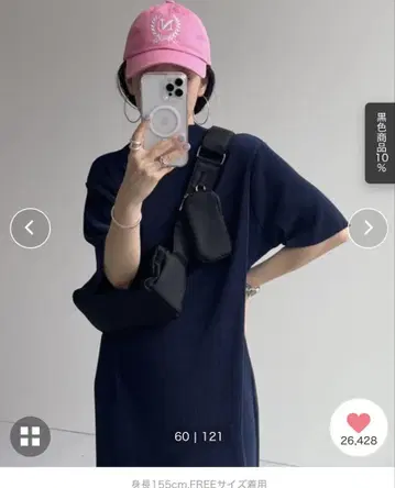 스트레치 네이비 반팔 원피스