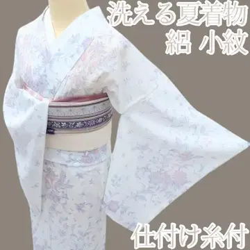 Y3576 명주 재봉실 부착 코몬 세탁 가능한 여름 기모노