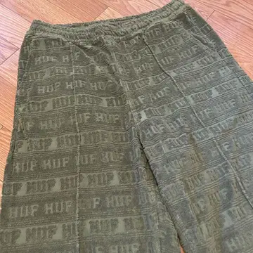 HUF 하프 자카드 파일 팬츠 올 패턴 그린 S 사이즈