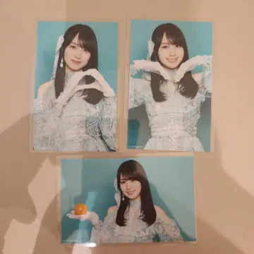 노기자카46 미니 브로마이드 카키 하루카 네이블 오렌지 3장 컴프