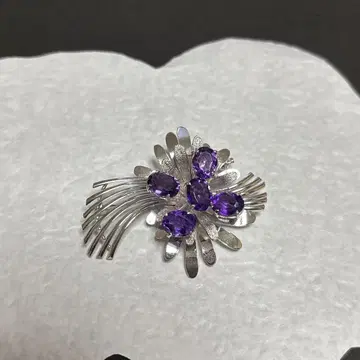 219 자수정 silver 브로치
