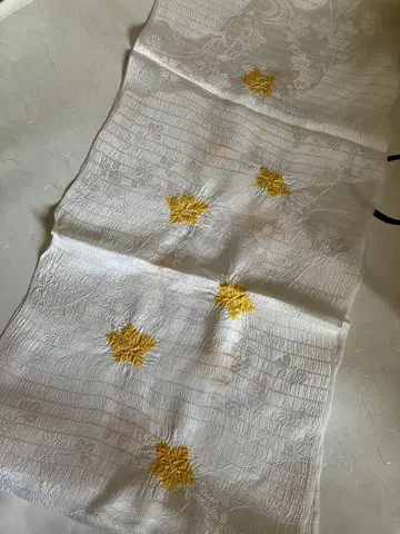 택 포함 새상품 교토 에리쇼 순수 실크 문이쇼 린다시 명주 오비 장식 천