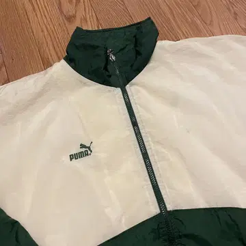 90s PUMA 푸마 나일론 자켓 그린 화이트 M 사이즈