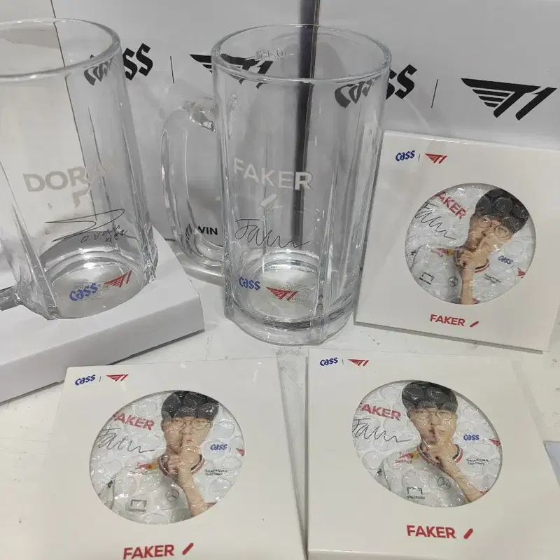 T1 cass카스 맥주잔 코스터 Faker 페이커 도란