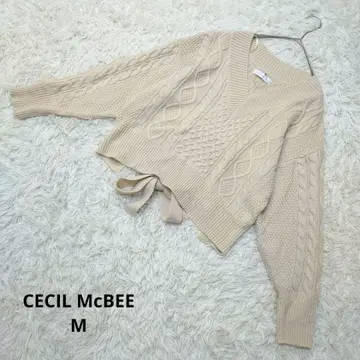 CECIL McBEE 세실 맥비 V넥 니트 베이지 M