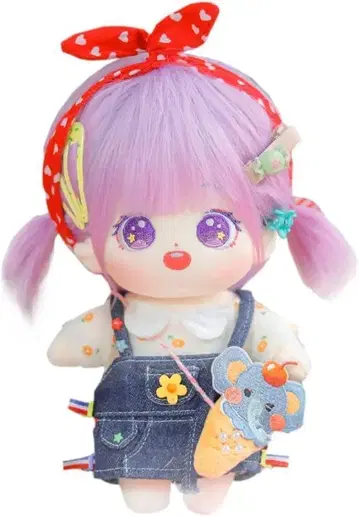 niannyyhouse 20cm 면 인형 봉제 인형 여아 퍼플 땋은 머리