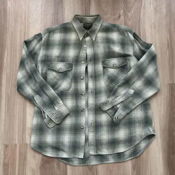 구제 의류 그린 옴브레 체크 셔츠 M
