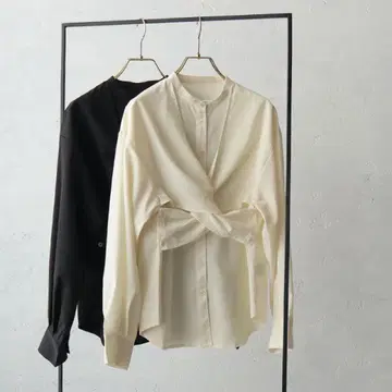 드레이프 디자인 긴팔 셔츠 화이트 AS KNOW AS PINKY