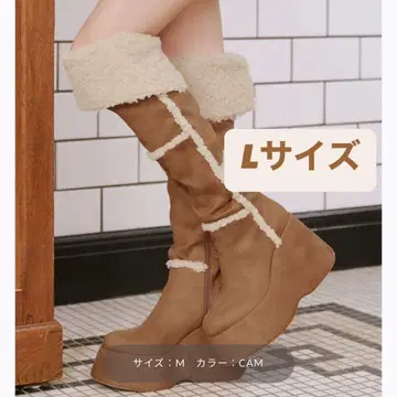 darich 페이크 무스탕 니하이 부츠