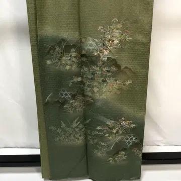 C483 순수 실크 이중 기모노 호몬기 금은채 기모노
