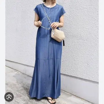 쉽스 데님 절개 원피스 M