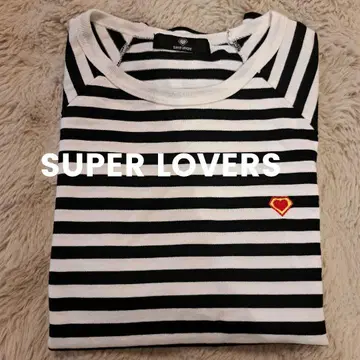 SUPER LOVERS 슈퍼라바즈 보더 긴팔 론T