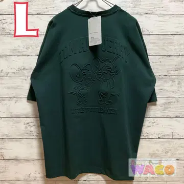 톰과 제리 남성용 엠보싱 눈가림 타피 반팔 셔츠 의류 L