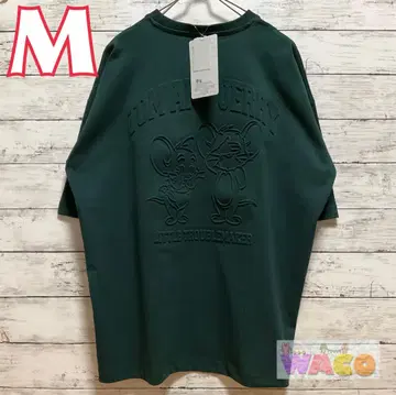 톰과 제리 남성용 엠보싱 눈가림 타피 반팔 셔츠 의류 M