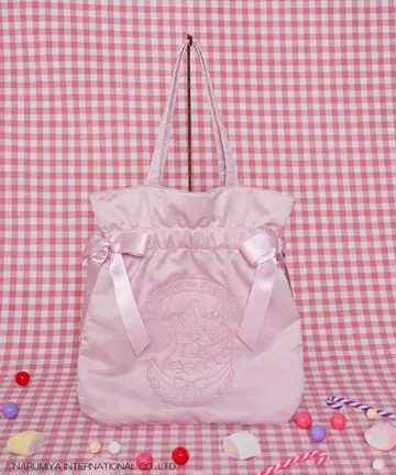 Maison de FLEUR 베리에짱 더블 리본 토트백 핑크