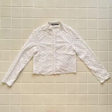 ZARA 자수 화이트 셔츠