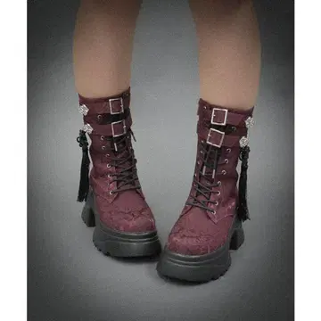 차이나 버튼 탱크 밑창 부츠 와인 L 24.5cm 엑시즈팜