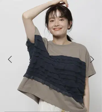 니코앤드 프릴 메쉬 프렌치 풀오버 모카 L