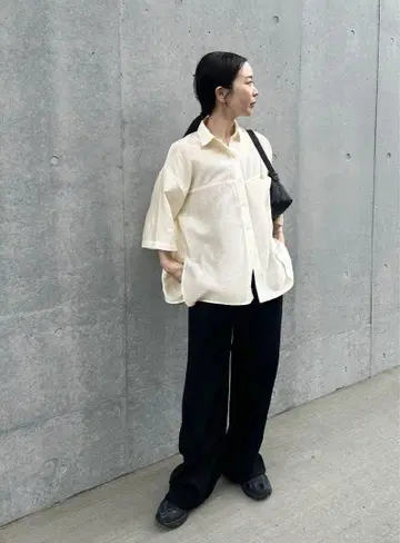 select moca 하프 슬리브 빅 시어 셔츠