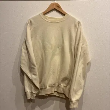 Hanes 프리미엄 웨이트 맨투맨 크림색