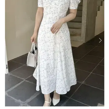AnMILLE 백 레이스업 플라워 OP 블루
