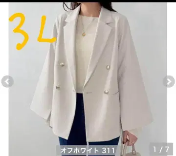 시마무라 MISATO 콜라보 테일러 슬릿 자켓 화이트 3L