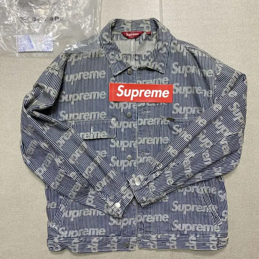 Supreme】 Denim Chore Trucker Jacket Stripe - 24SS