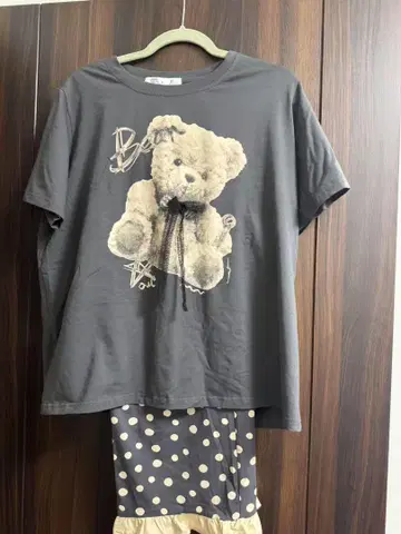 테디베어 도트 무늬 꽃무늬 룸웨어 세트