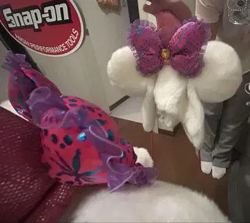 미키 모양 리본 포함 모자