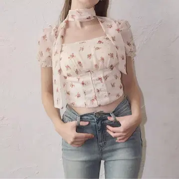 yilon little flower chiffon blous
