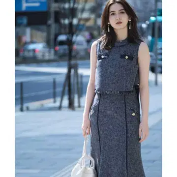 택 포함 새상품 Mystrada 데님 셋업 네이비